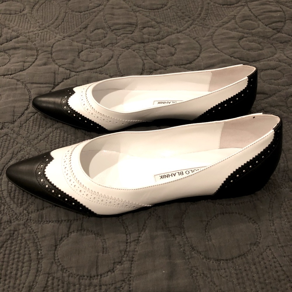 Manolo Blahnik Bonnye Black & White Spectators